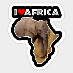 I Love Africa Elephant Calf Sticker